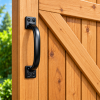 6-1/2 Inch Black Wood Gate Handle with Mounting Screws